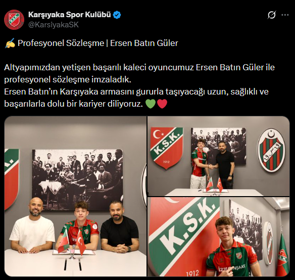 Karşıyaka Kalecisini Altyapıdan Buldu Ersen Batın Güler Sözleşmeyi Imzaladı!