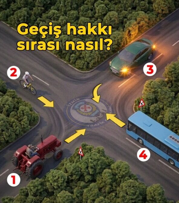 Kontrolsüz Kavşak Sorusu Sosyal Medyada Gündem Oldu! Doğru Geçiş Sırası Nasıl (2)