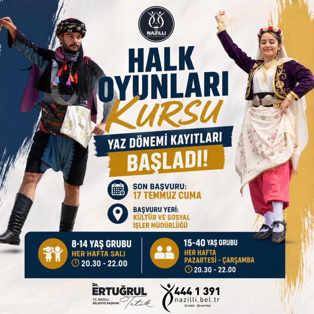 Nazilli Belediyesi Halk Oyunları Yaz Dönemi Kursları Başlıyor