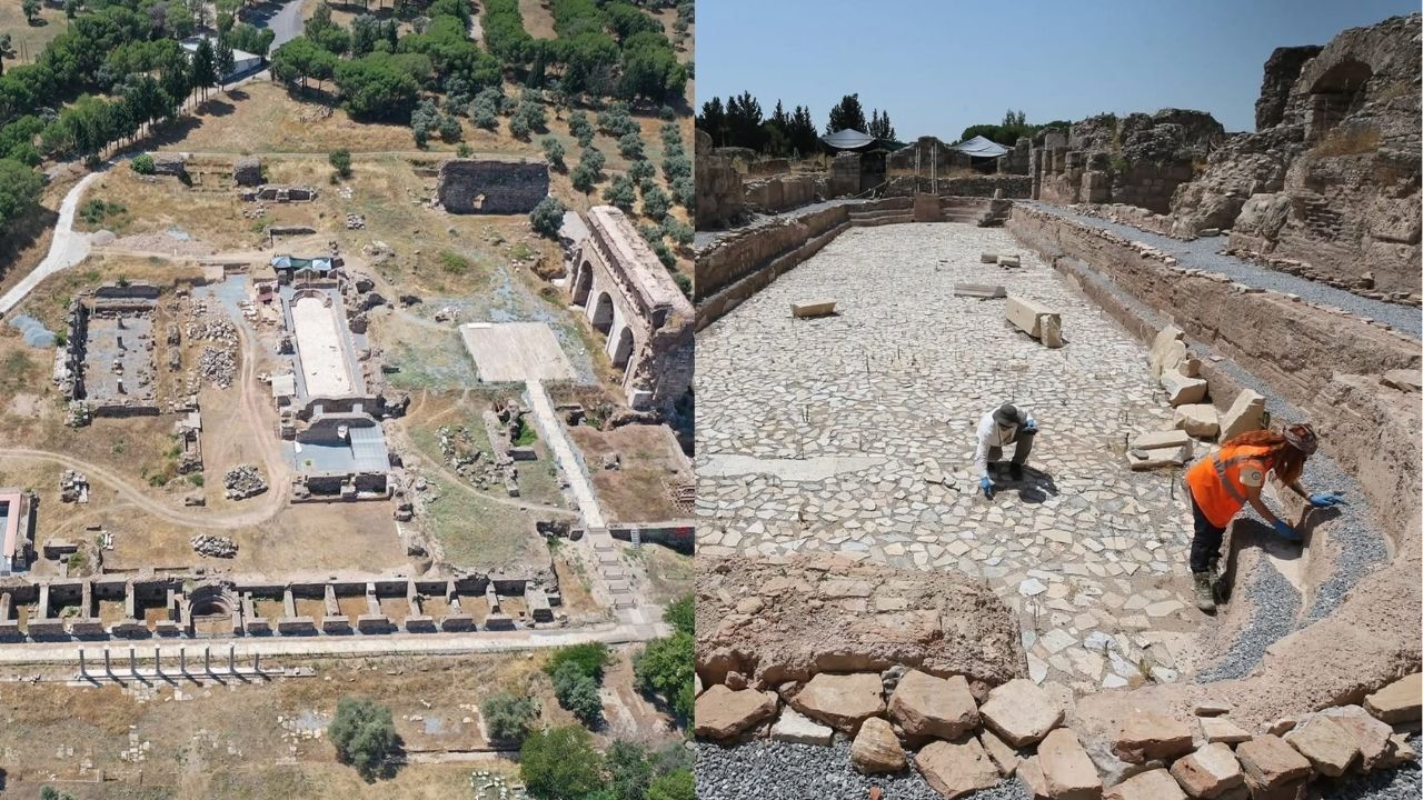 Aydın’daki Tralleis Antik Kenti’nde, Roma döneminin mühendislik dehasını kanıtlayan 2 bin yıllık "olimpik" havuz bulundu. 56 kilometrelik hattan beslenen dev havuz, sporcuları eğitiyordu.