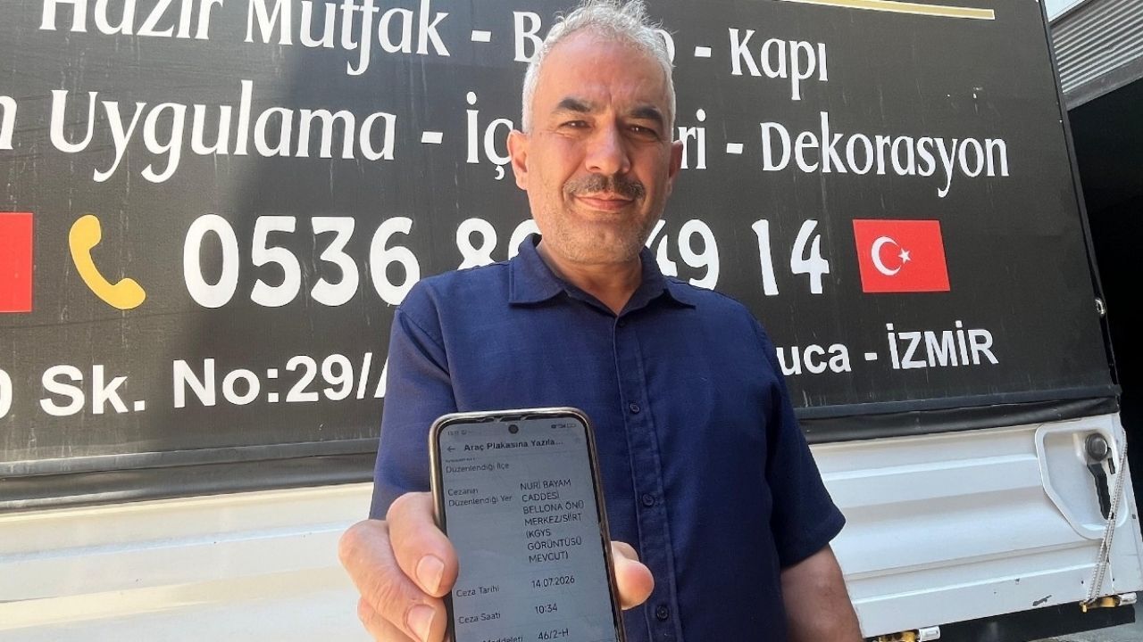 İzmir’de yaşayan mobilya ustası Abdullah Erdal, ömründe hiç gitmediği Siirt’te kamyonetine kesilen binlerce liralık ters yön cezasıyla şaşkına döndü. “Siirt’i sadece televizyondaki haberlerden bilirim” diyen Erdal, yetkililere seslendi.