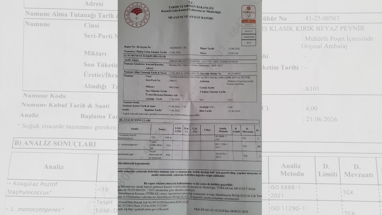 Kocaeli’de iddiaya göre A101’den aldığı peynirden zehirlenen kanser hastasının tahlilinde Listeria bakterisi çıktı. Ceza yiyen market, aynı şüpheli lotlu ürünleri haftalık indirim kataloğuna koyup satmaya devam etti!