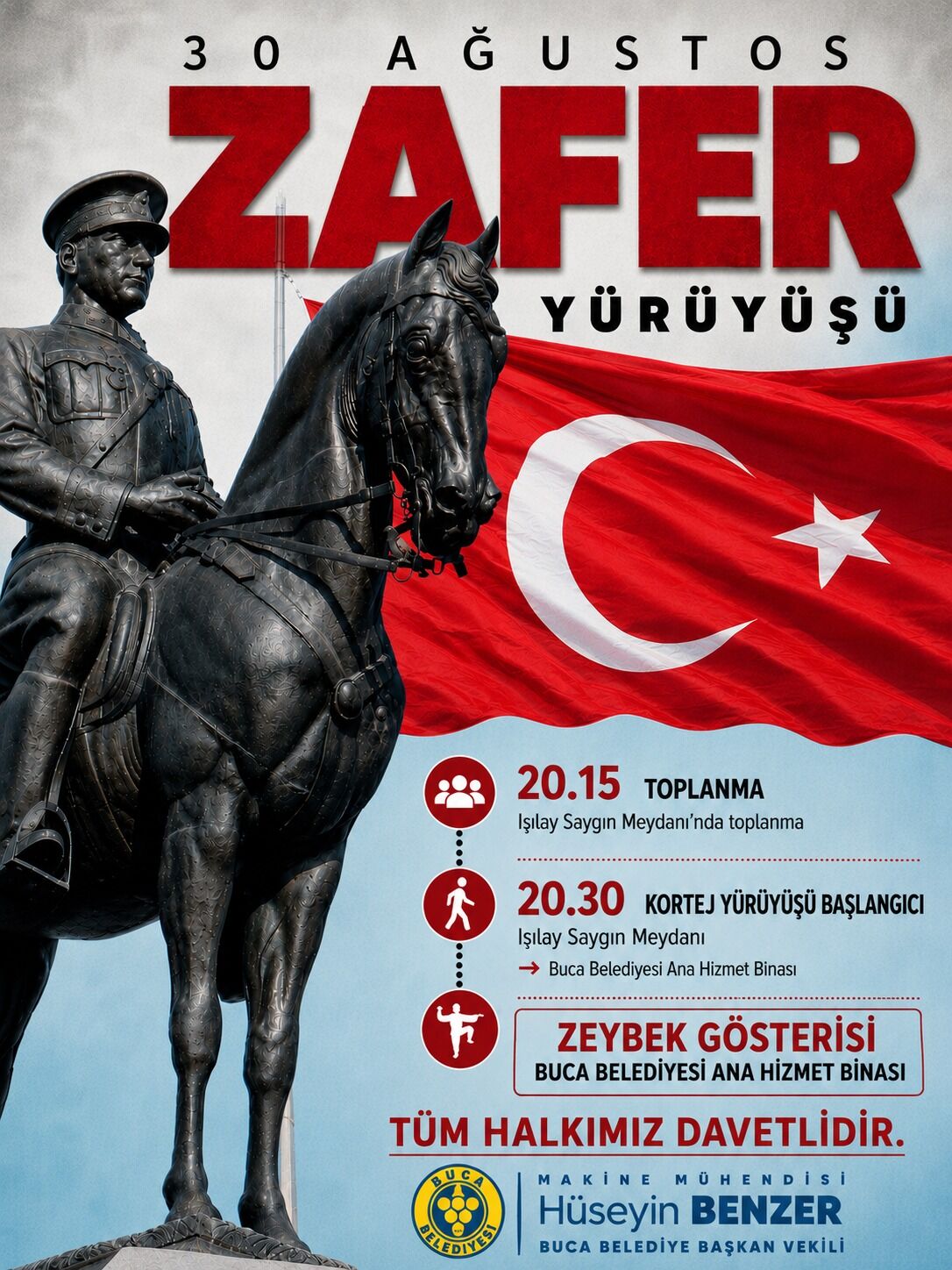 30 Ağustos Coşkusu Buca’yı Sarıyor Zafer Bayramı Yürüyüşü Ne Zaman, Saat Kaçta (1)