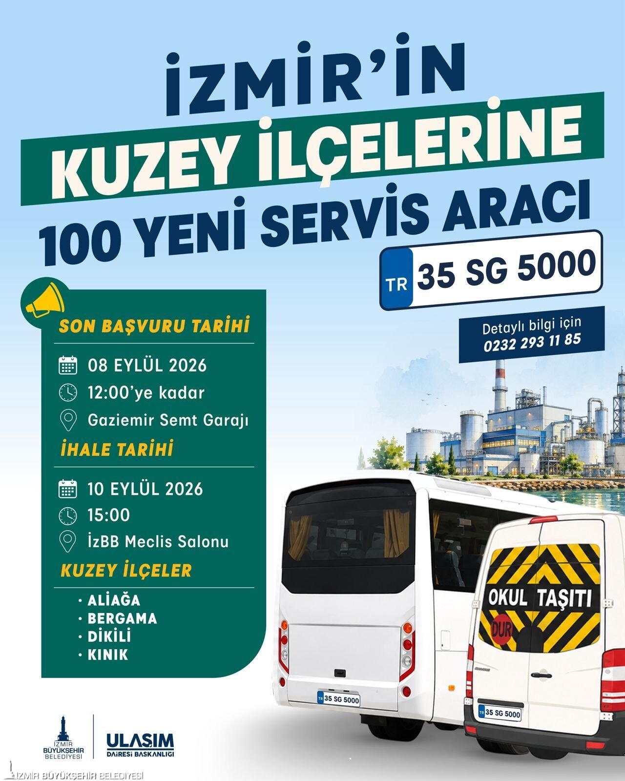 Büyükşehir’den İzmir’e 400 Yeni Servis Aracı Plakası 22