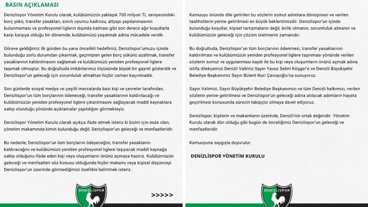700 Milyon Tl Borç Denizlispor Yönetiminden Istifa Kararı!1