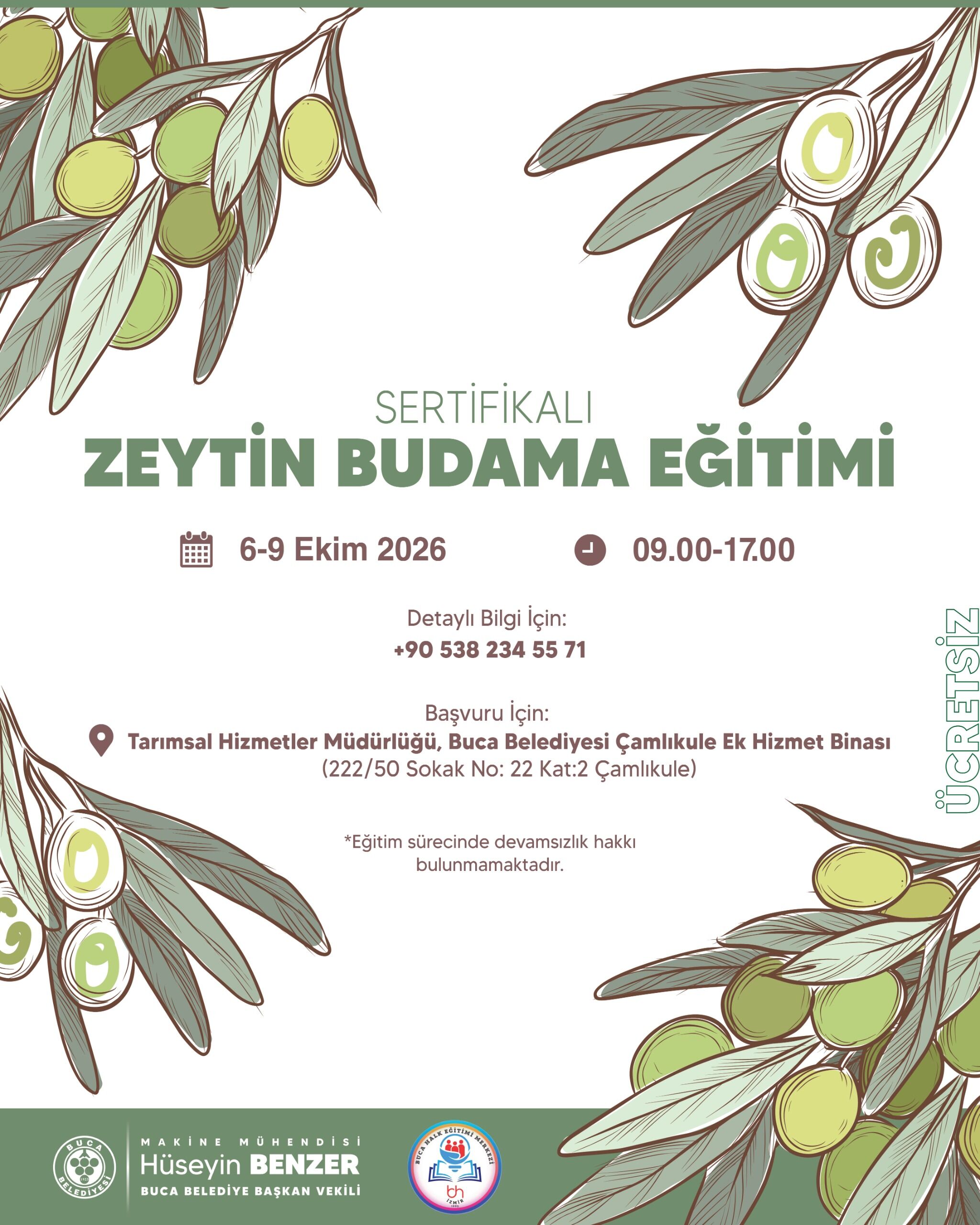 Buca’da Ücretsiz Zeytin Budama Eğitimi Başlıyor