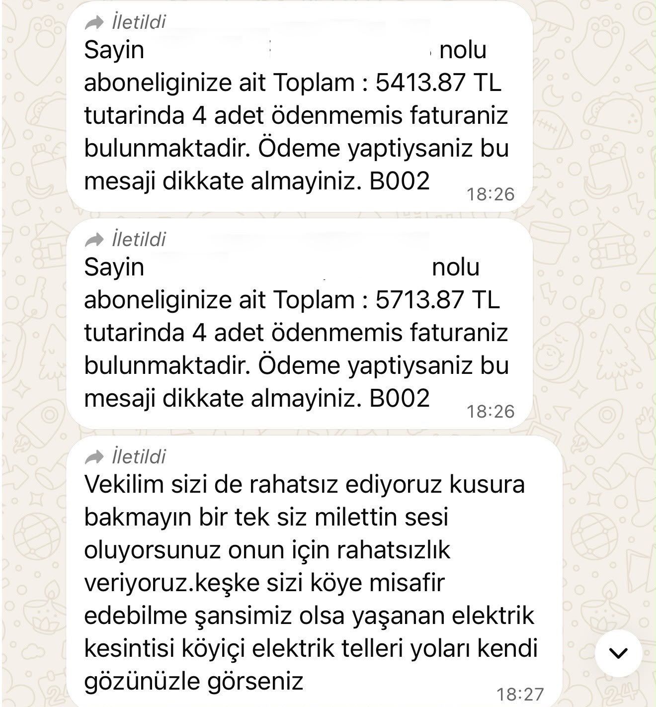 Şanlıurfa Payamlı’da 20 günlük abonelere gönderilen 5 bin liralık su faturaları tepki çekti. YENİ Partili Mahmut Tanal, sayaç okunmadan kesilen faturaların iptalini ve ödenen paraların vatandaşa iadesini istedi.