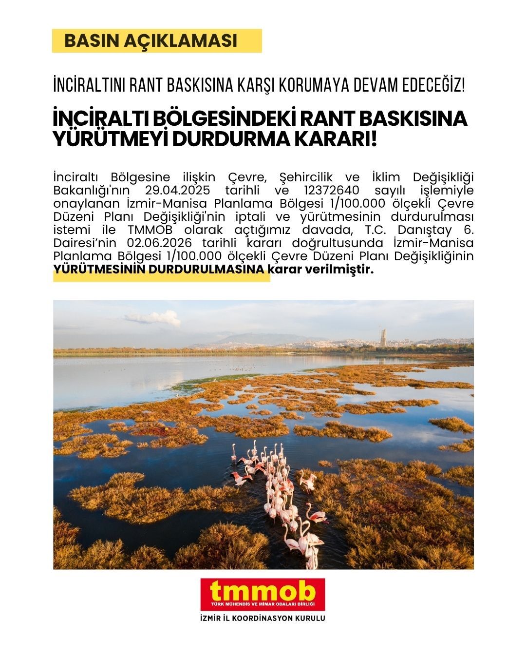 İnciraltı’nda Kritik Karar Plan Değişikliğinin Yürütmesi Durduruldu
